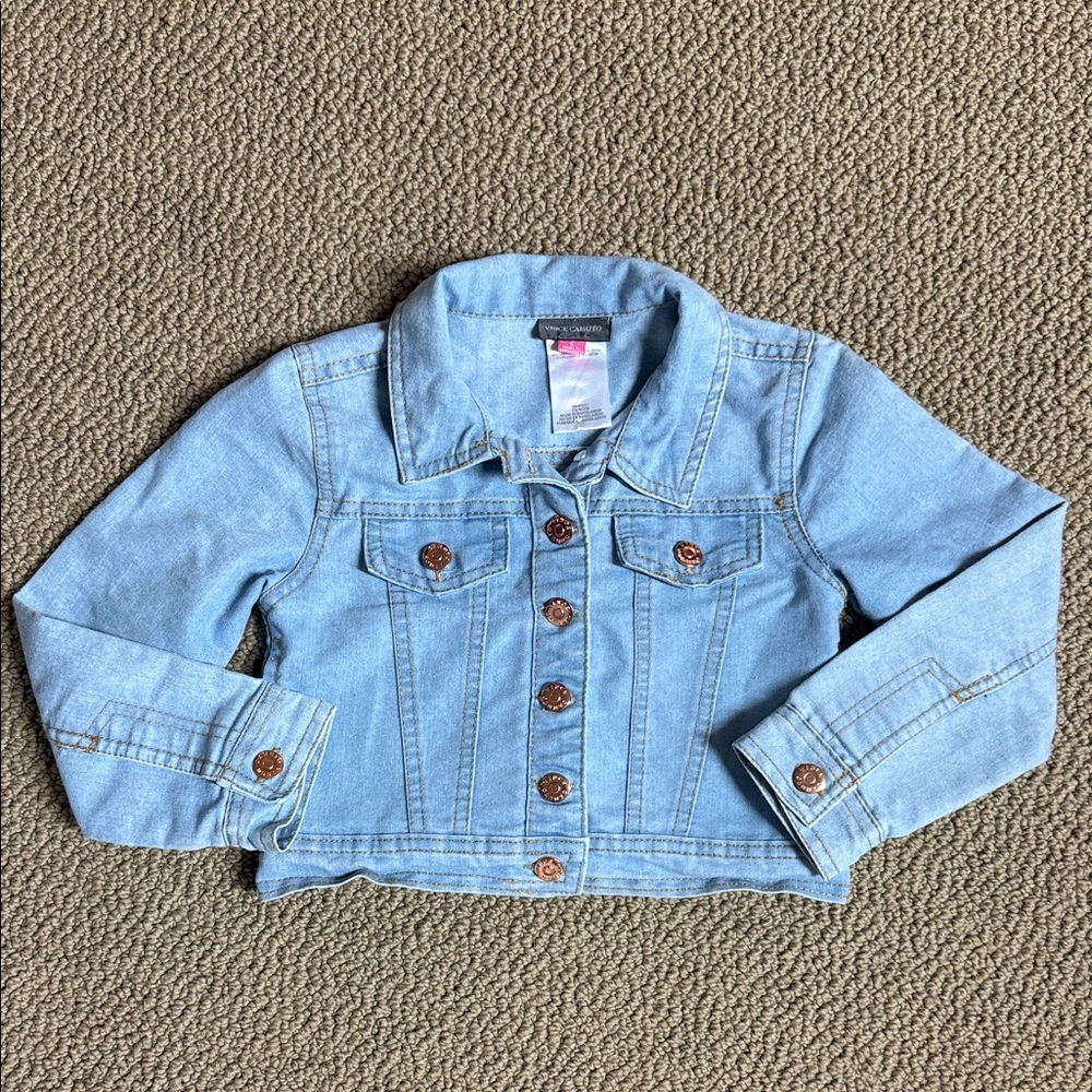 Vince Camuto Kids Denim Jacket with sequin heart on the back